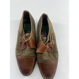 Vintage Bjorn Borg Design Group Shoes Women Size 10 Brown Dk Green Italy Slip On
